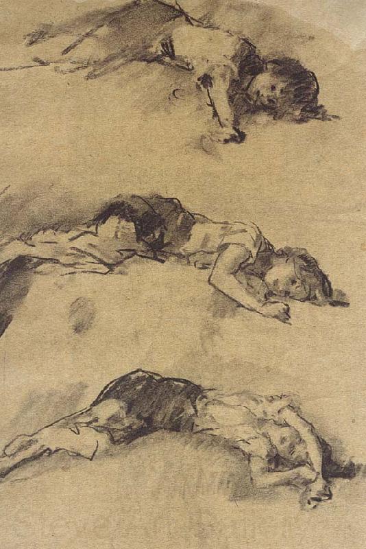 Nicolae Grigorescu Three Studies for Sleeping Young Woman Norge oil painting art